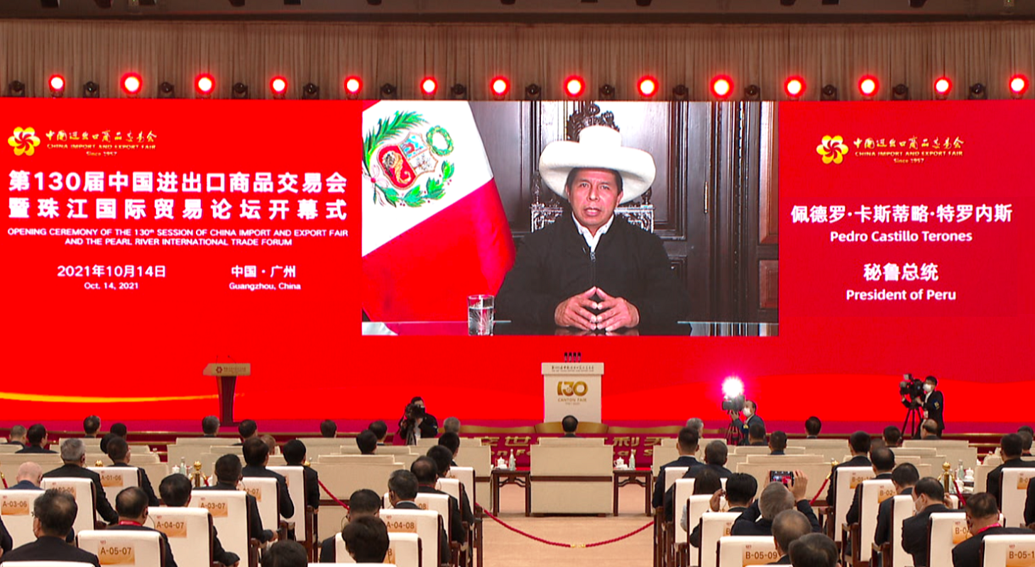Edición 130 de China Import and Export Fair fue aperturado virtualmente por el presidente Pedro Castillo.