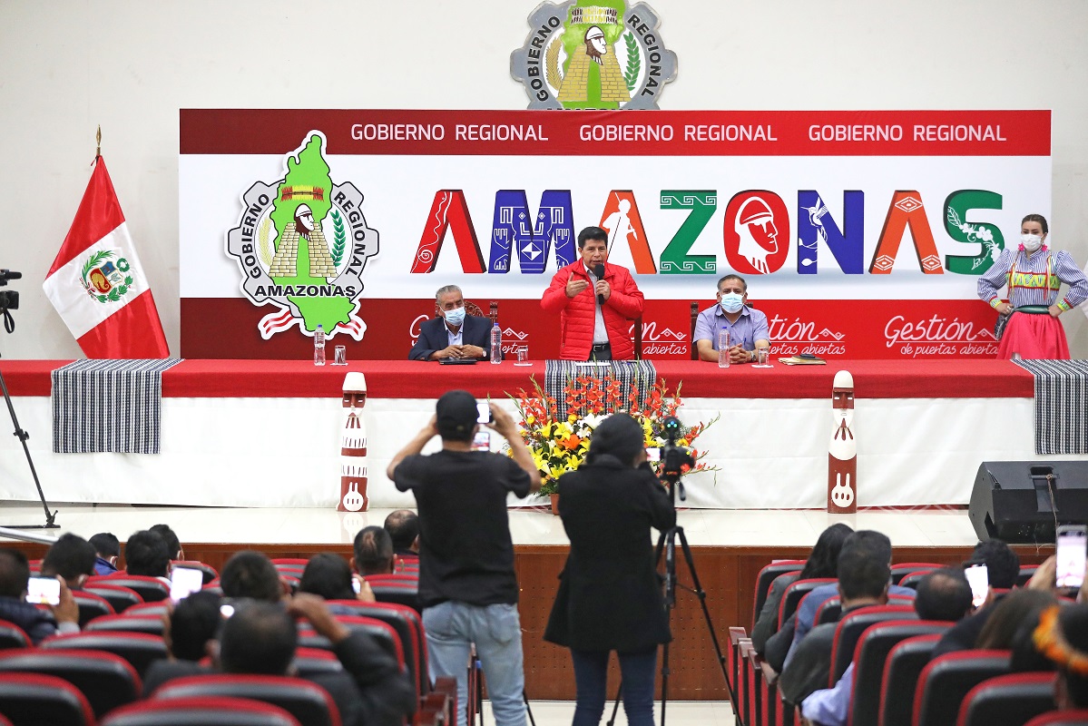 Desde Amazonas presidente Castillo, puntualiza que su gobierno ningún niño se quedará sin matrícula escolar ni fuera del sistema educativo.