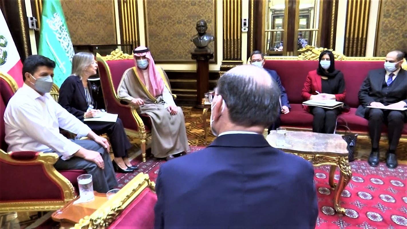 Presidente Castillo se reunió con ministro de Estado para Asuntos Exteriores de Arabia Saudita, cuyas inversiones en Perú son de US$ 1,600.