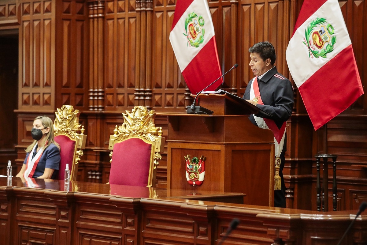 Jefe de Estado Pedro Castillo destaca en mensaje desde el Congreso la Política General de Gobierno y sus diez ejes de lineamientos prioritarios.