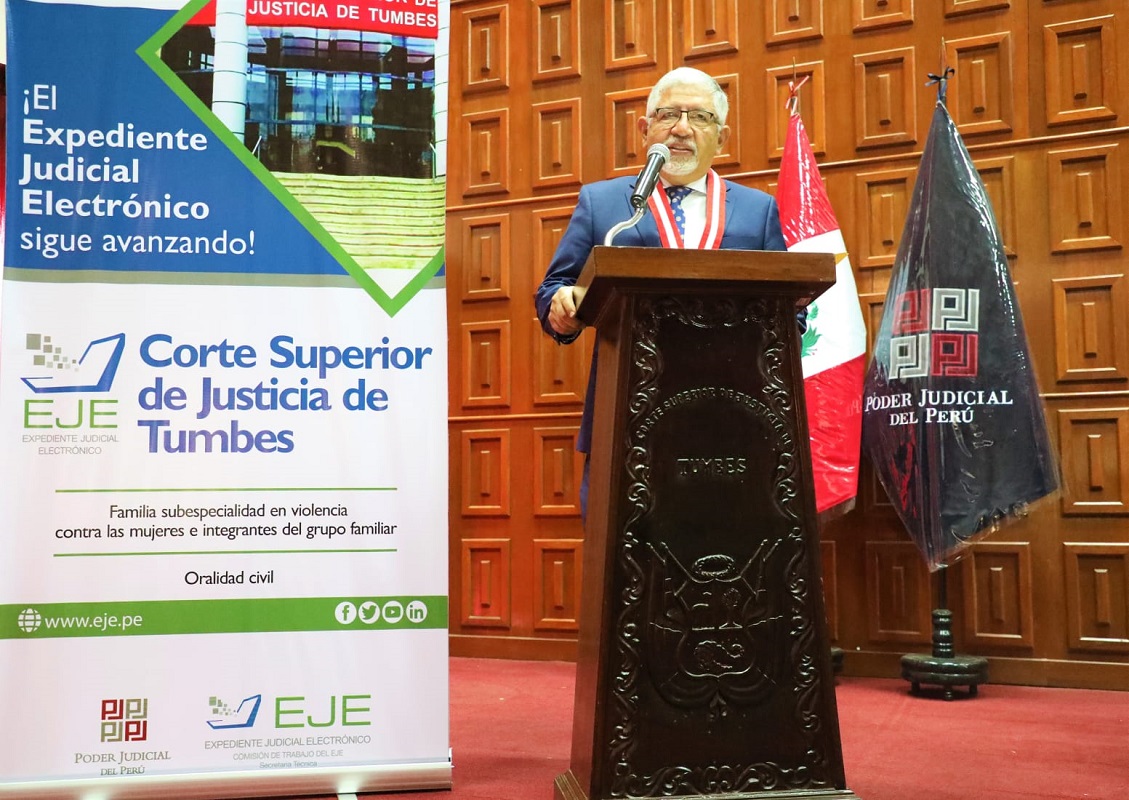 Presidente de la Comisión de Trabajo del EJE, Héctor Lama More, lideró actos de inauguración, expediente Judicial Electrónico en Tumbes y Cusco.