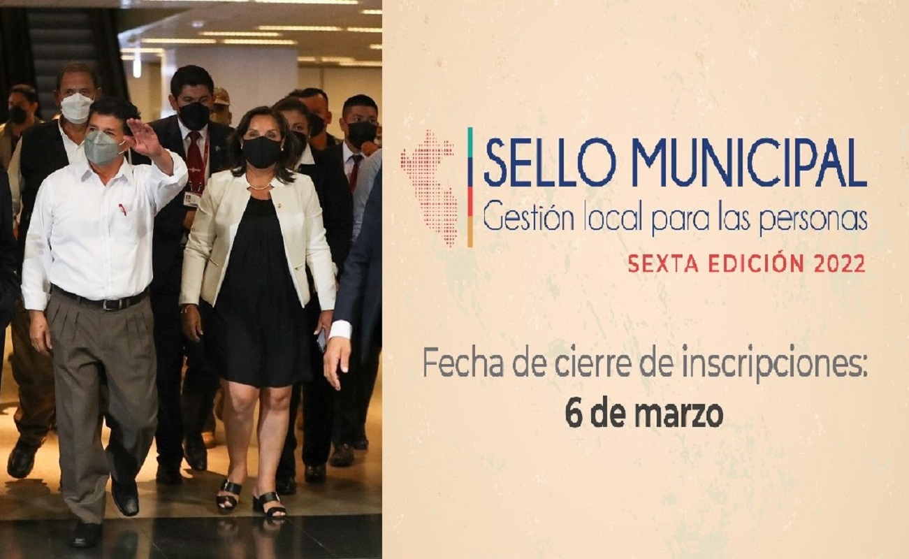 Jefe de Estado Pedro Castillo y primera vicepresidenta Dina Boluarte lideran ceremonia de reconocimiento "Sello Municipal".