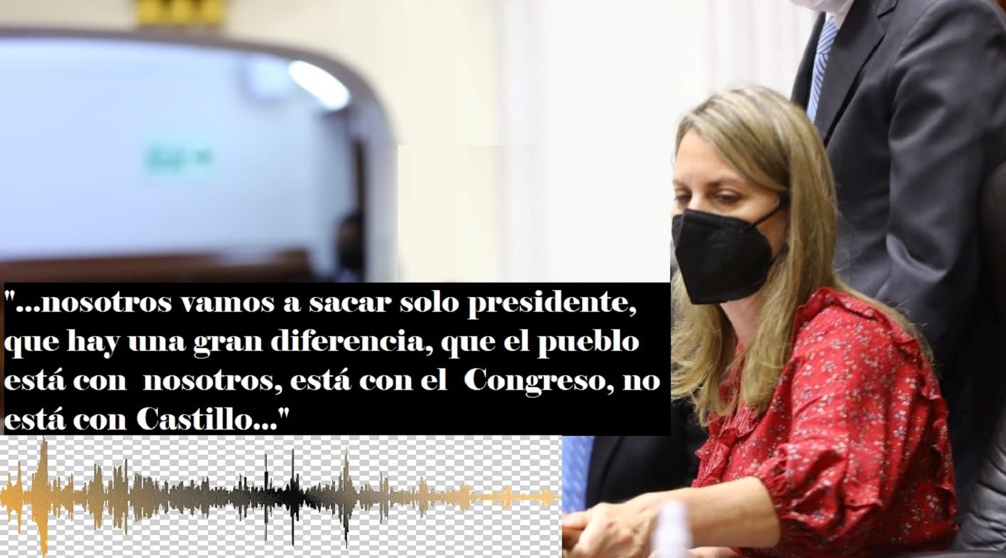 Audio revela que presidenta del Congreso María del Carmen Alva, lidera supuesto complot para derrocar al presidente peruano Pedro Castillo.