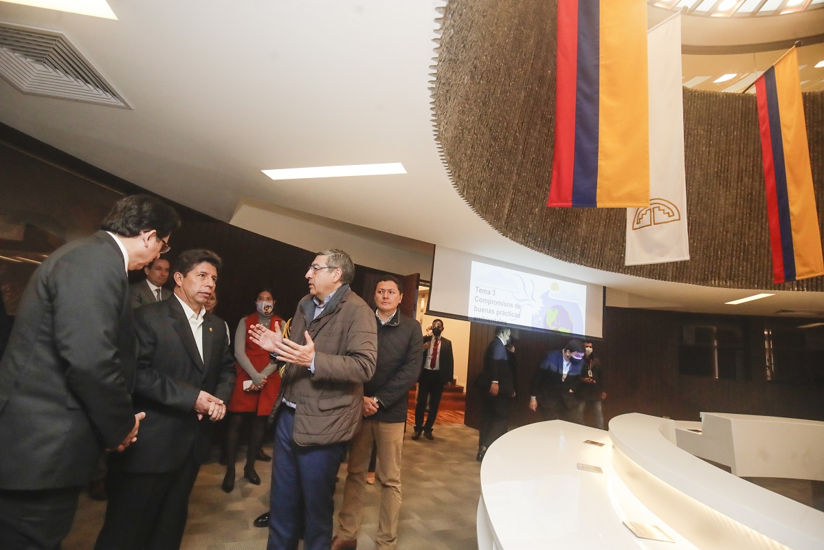 Presidente Pedro Castillo visitó la Comunidad Andina de Naciones, este lunes 29 el Perú asumirá la presidencia Pro Témpore de la CAN.