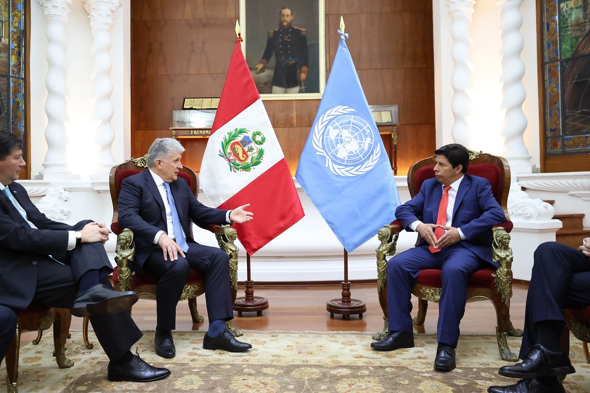 Presidente Castillo se reunió con Subsecretario general de la ONU para Europa, Asia Central y las Américas, Miroslav Jenca en Palacio de Gobierno.