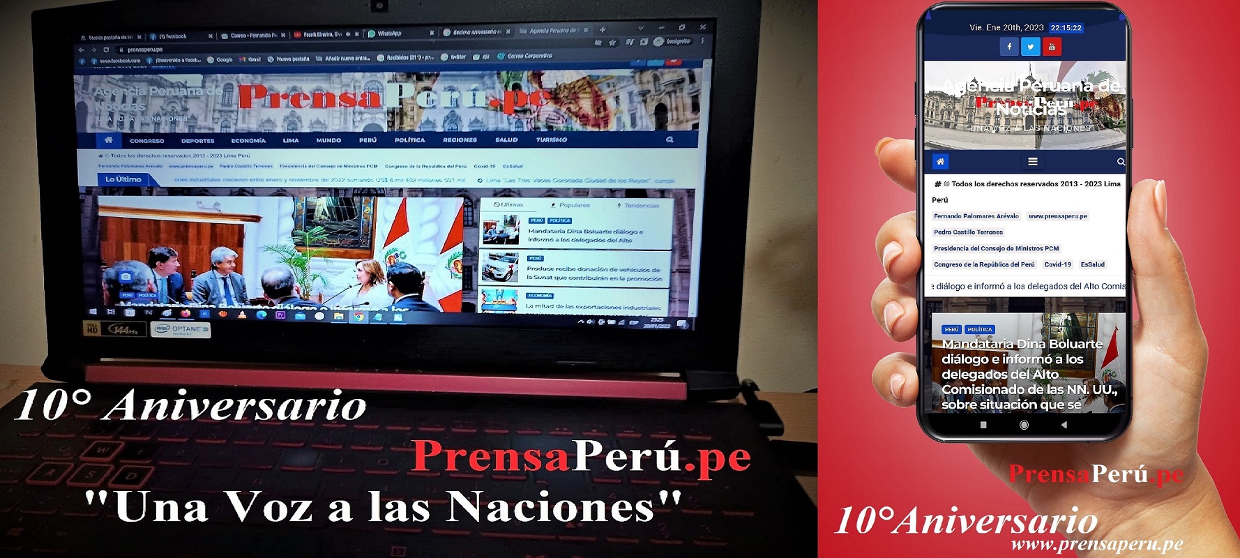PrensaPerú.pe celebra su "10° Aniversario de Fundación", siendo la casa editora virtual de prensa de todos los peruanos.