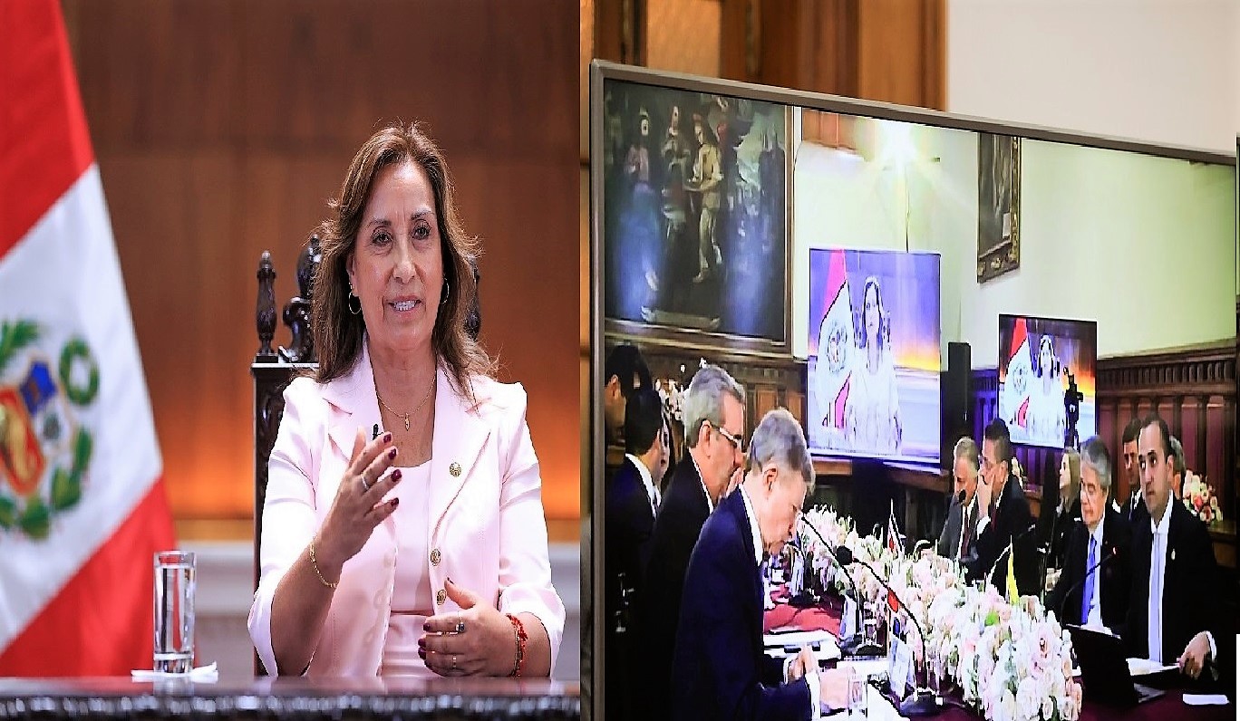 Presidenta Boluarte participó de manera virtual del VI Encuentro de la Alianza para el Desarrollo en Democracia.